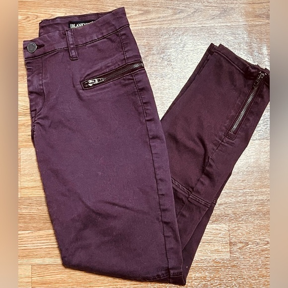 BlankNYC Ox Blood moto utility skinny denim jeans Size 27 Excellent condition - Picture 8 of 10